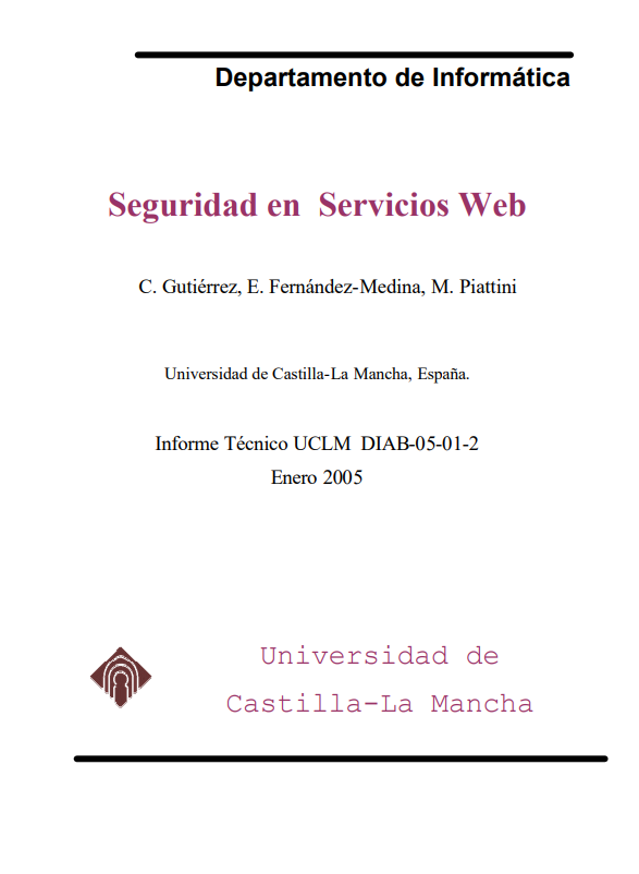 Portada de Seguridad en Servicios web 
