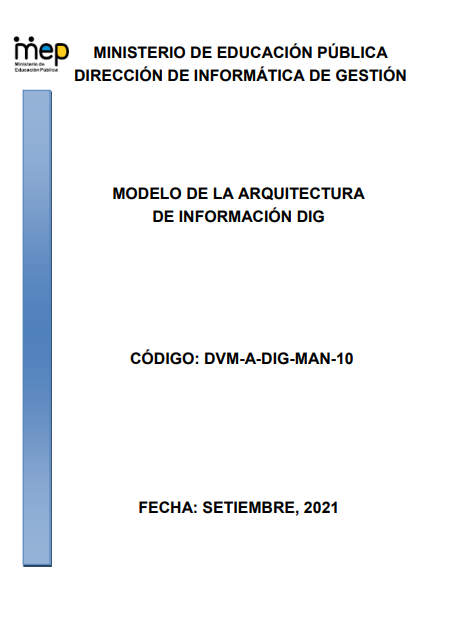 Portada de MODELO DE LA ARQUITECTURA DE INFORMACIÓN DIG 