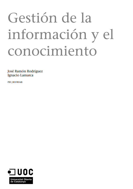 Portada de Gestión de la información y el conocimiento