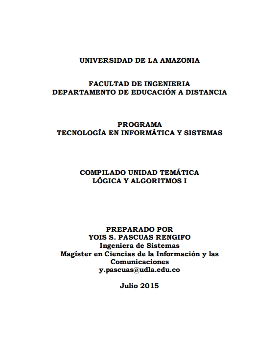 Portada de Lógica y algoritmos