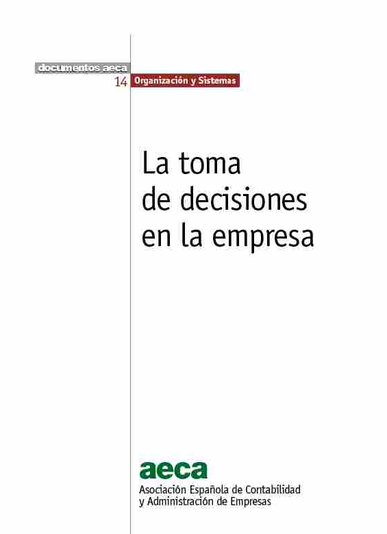 Portada de La toma de decisiones en la empresa