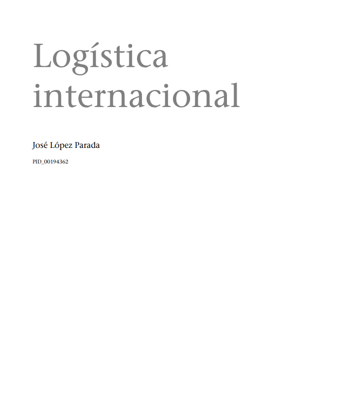 Portada de Logística internacional