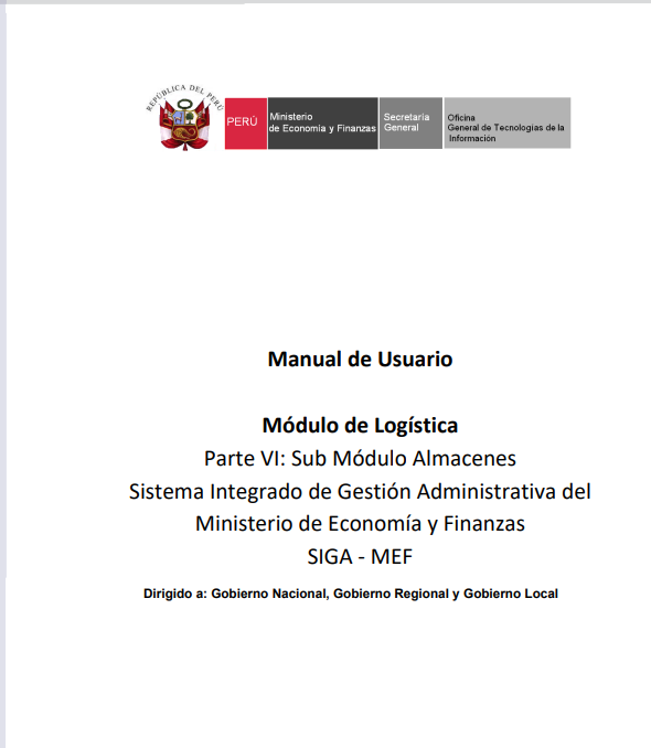 Portada de Manual de Usuario Módulo de Logística