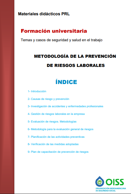 Portada de METODOLOGÍA DE LA PREVENCIÓN  DE RIESGOS LABORALES 