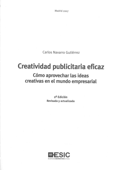 Portada de Creatividad publicitaria eficaz