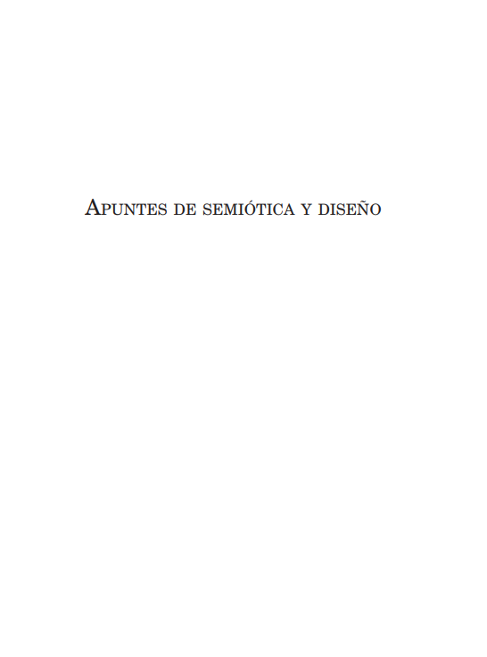 Portada de APUNTES DE SEMIÓTICA Y DISEÑO