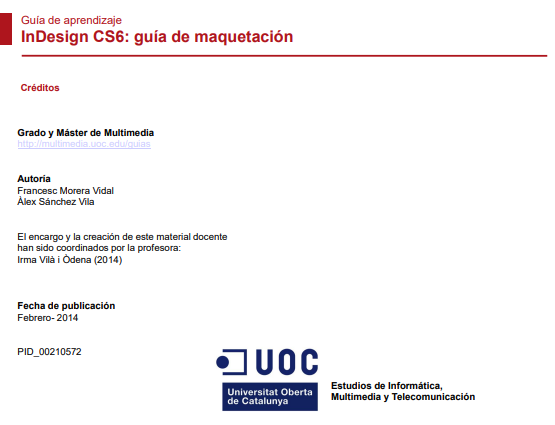 Portada de Guía de aprendizaje InDesign CS6: guía de maquetación