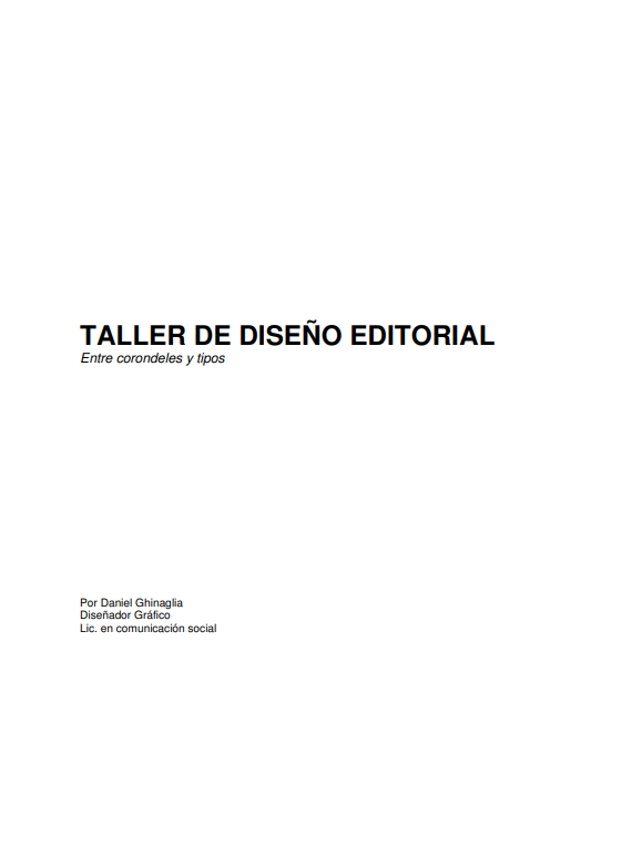 Portada de TALLER DE DISEÑO EDITORIAL 