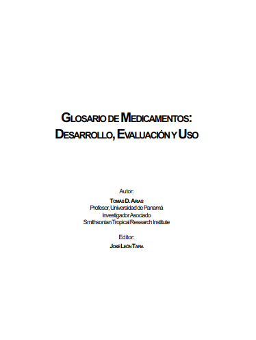 Portada de GLOSARIO DE MEDICAMENTOS: DESARROLLO, EVALUACIÓN Y USO