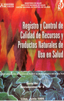 Portada de Registro y Control de Calidad de Recursos y Productos Naturales de Uso en Salud