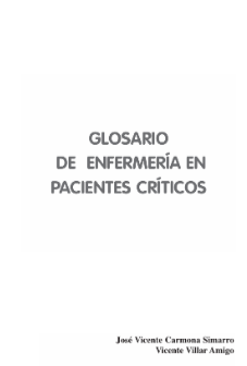 Portada de GLOSARIO DE ENFERMERÍA EN PACIENTES CRÍTICOS