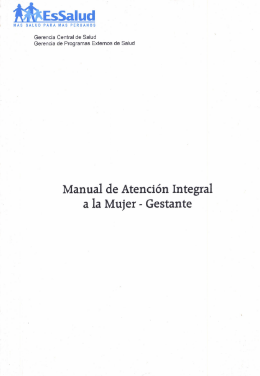 Portada de MANUAL DE ATENCIÓN INTEGRAL A LA MUJER - GESTANTE