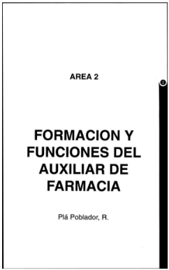 Portada de FORMACIÓN Y FUNCIONES DEL AUXILIAR DE FARMACIA