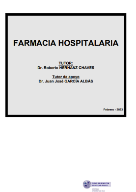Portada de FARMACIA HOSPITALARIA