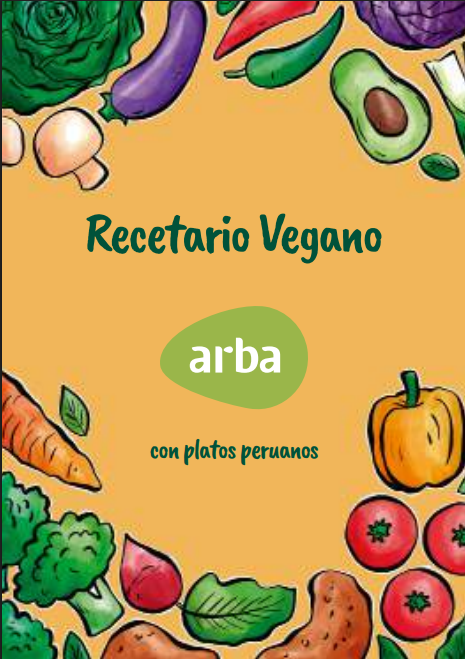 Portada de Recetario Vegano con platos peruanos