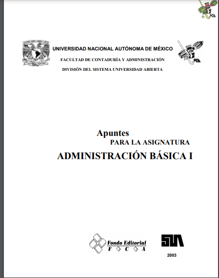 Portada de Administración básica I