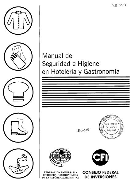 Portada de Manual de Seguridad e Higiene en Hotelería y Gastronomía