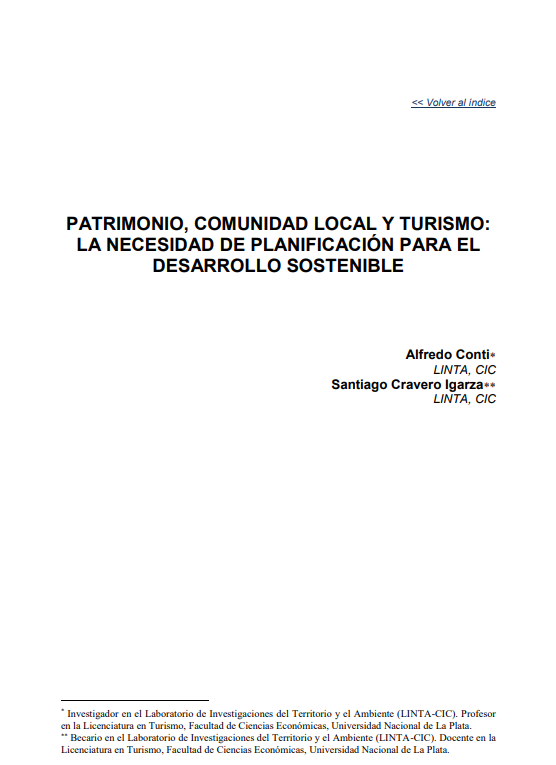 Portada de PATRIMONIO, COMUNIDAD LOCAR Y TURISMO